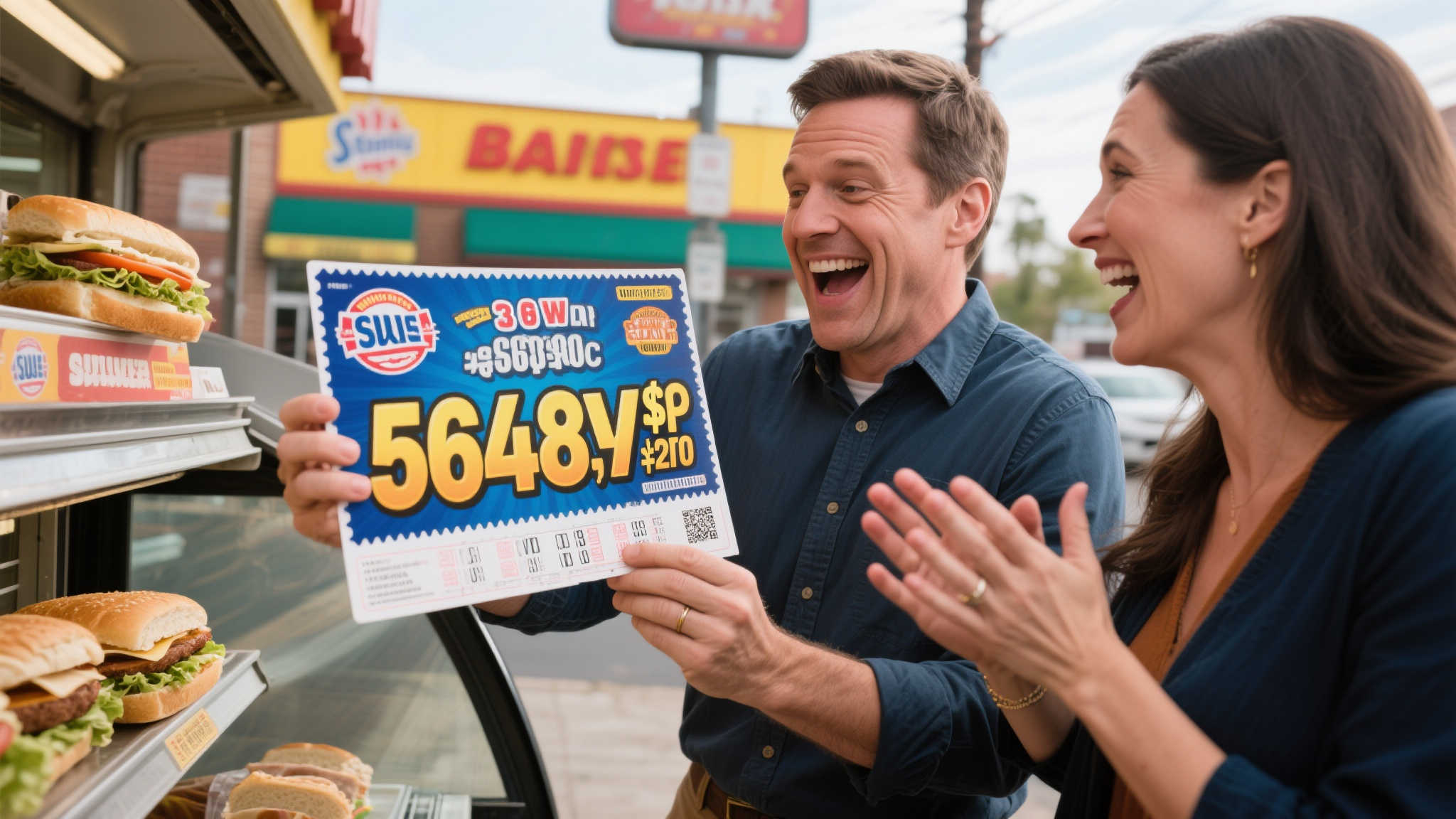 男子买三明治意外中3648万 双手颤抖将彩票交给妻子 男子买三明治意外中3648万 双手颤抖将彩票交给妻子