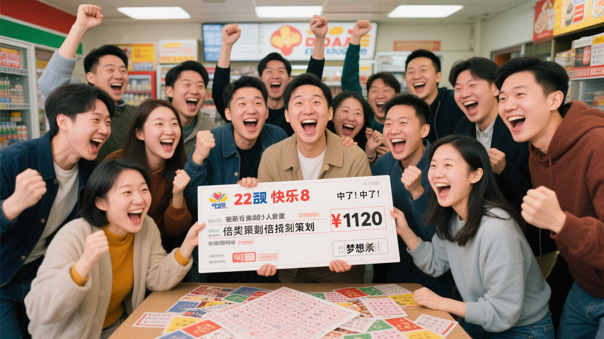 22人联手倍投快乐8，喜中112万齐声欢呼‘中了中了！’