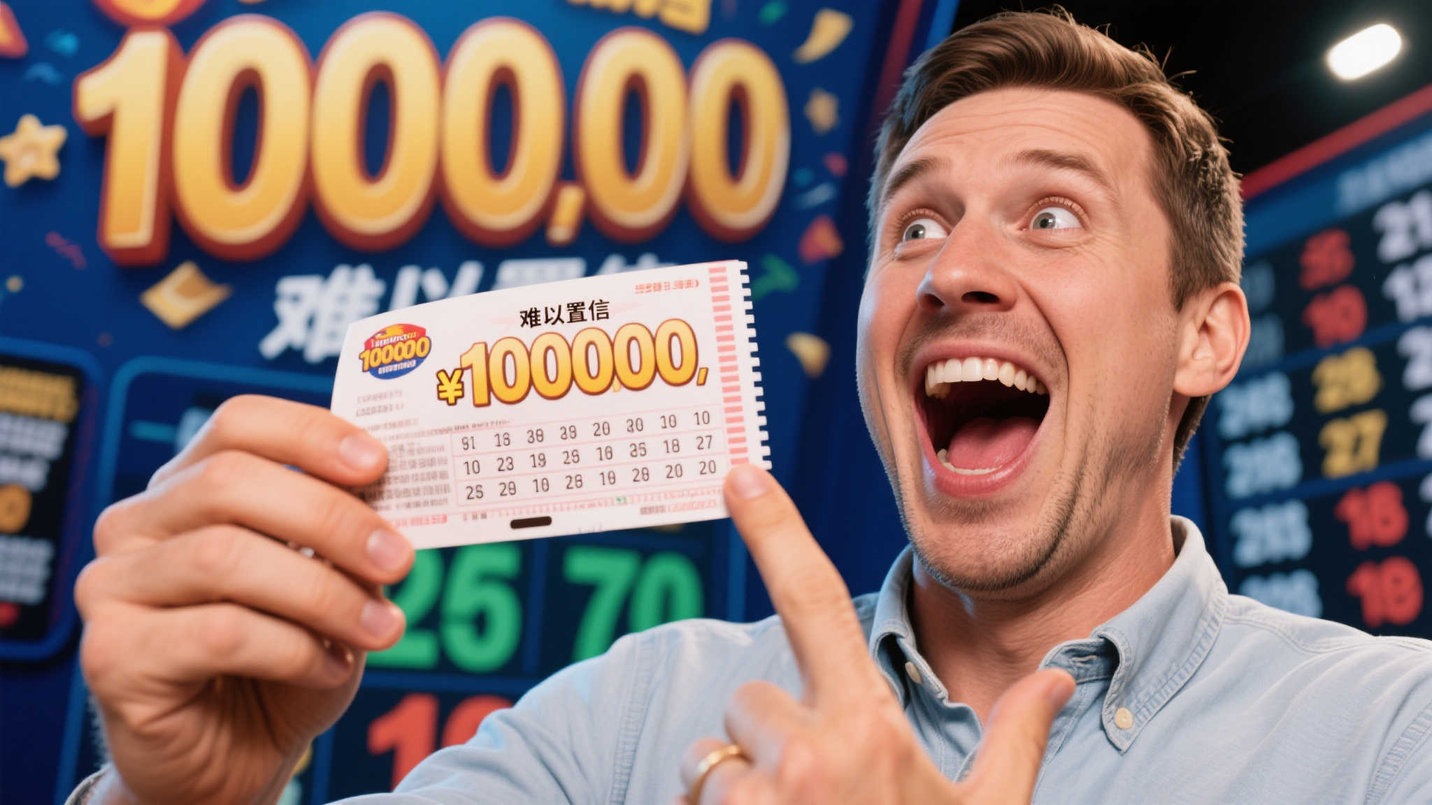 当开奖号码公布时，他发现自己手中的彩票竟